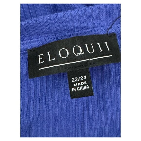 Eloquii Purple Top Round Neck Long Sleeves Side Ruching Women's PLUS Sz 22/24 - Picture 3 of 9